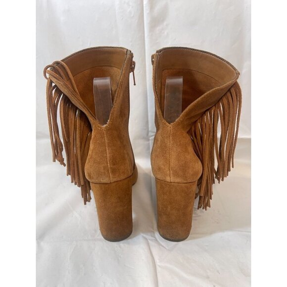 Gianni BINI RENNY Fringe  Ankle Boots Womens  SUEDE Peep Toe SIZE 7.5 - Picture 13 of 16